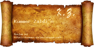 Kummer Zalán névjegykártya